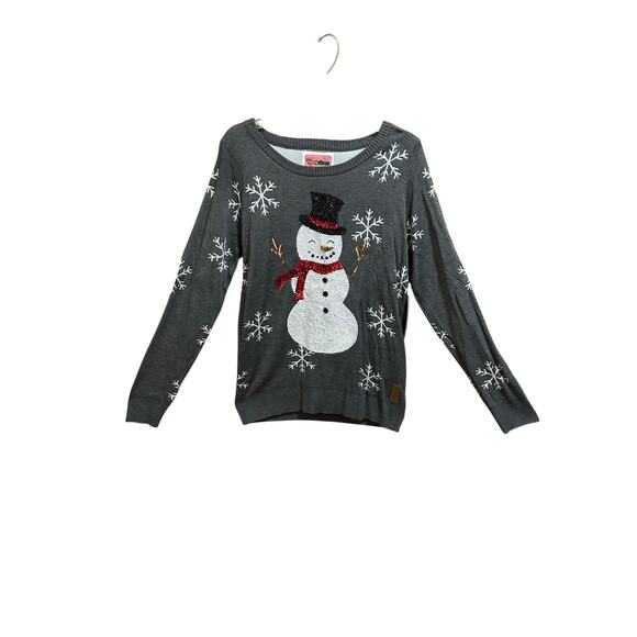 TIPSY ELVES WOMEN'S SEQUINED SNOW DAY UGLY CHRISTMAS SWEATER SIZE M - Picture 1 of 5